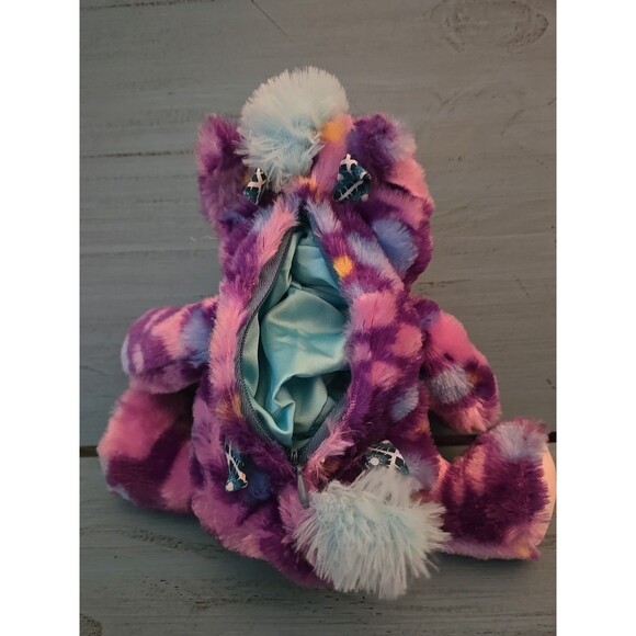 Giraffe Purple Blue Sparkly Eyes 12" Plush Stuffed Animal Toy Pre-owned Fluffy - Picture 5 of 5